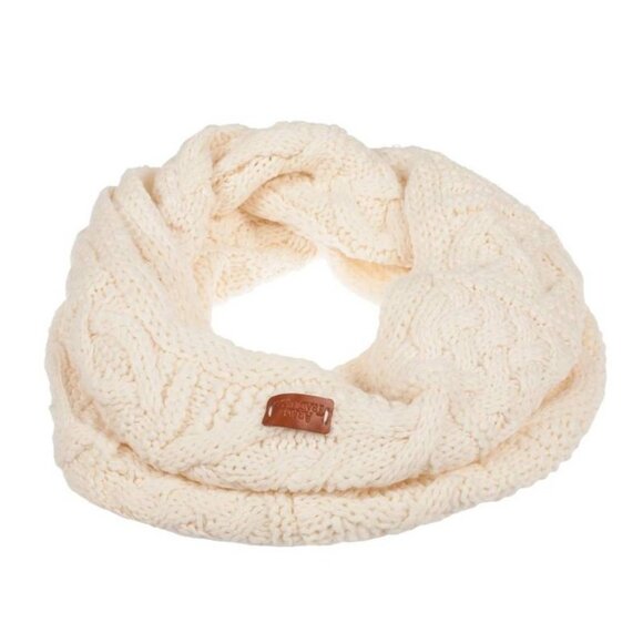 Aran Traditions Cream Cable Knit Snood Scarf  Soft Acrylic Wool Blend Cozy Warm - Picture 1 of 6